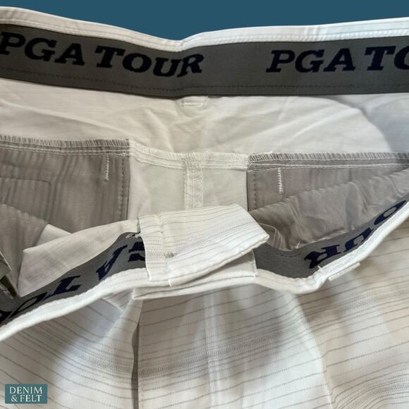 PGA Tour White Stretch Shorts Active Waistband Golf Essential Summer Classic - Picture 4 of 7